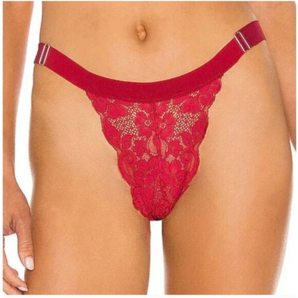 WE ARE HAH Gettin Cheeky Panty Lace SIZE MEDIUM LARGE Siren Red NEW